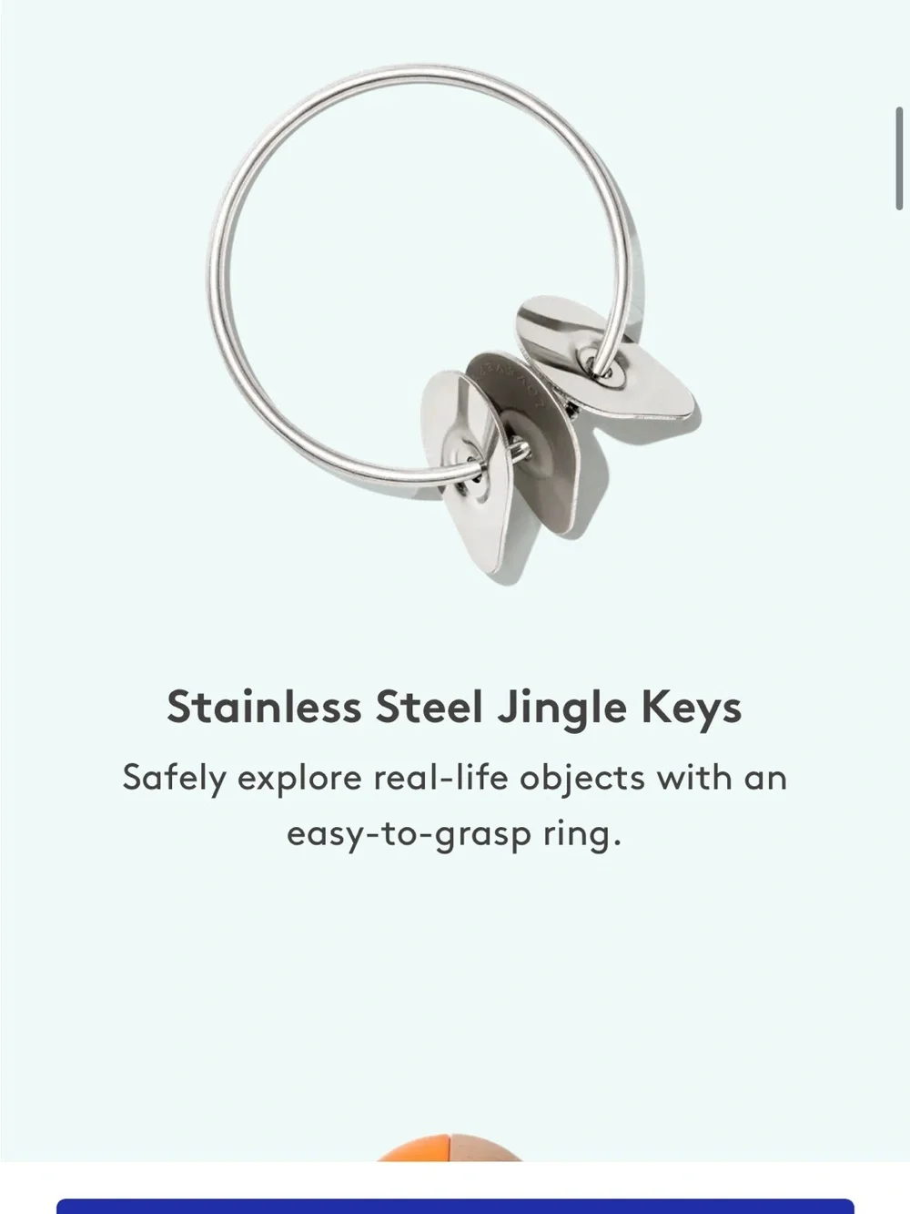 Lovevery Stainless Steel Jingle Keys from explorer play kit